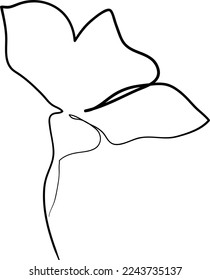 Simple Flower one-line art drawing style beautiful illustration minimal design
