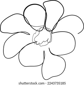 Simple Flower one-line art drawing style beautiful illustration minimal design