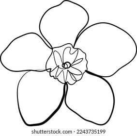 Simple Flower one-line art drawing style beautiful illustration minimal design