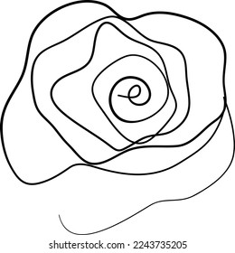 Simple Flor dibujo de una línea estilo bello ilustración diseño mínimo