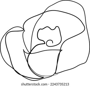 Simple Flower one-line art drawing style beautiful illustration minimal design