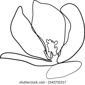 Simple Flower one-line art drawing style beautiful illustration minimal design