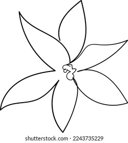 Simple Flor dibujo de una línea estilo bello ilustración diseño mínimo