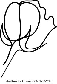 Simple Flower one-line art drawing style beautiful illustration minimal design