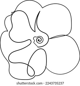 Simple Flower one-line art drawing style beautiful illustration minimal design