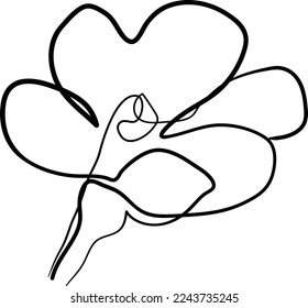 Simple Flower one-line art drawing style beautiful illustration minimal design