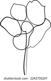Simple Flower one-line art drawing style beautiful illustration minimal design