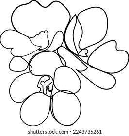 Einfache Blumen-Einzeilige Kunstzeichnung schöne Illustration minimales Design