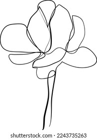 Simple Flower one-line art drawing style beautiful illustration minimal design