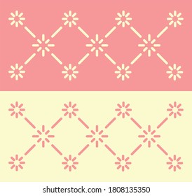 simple flower pattern 2 color