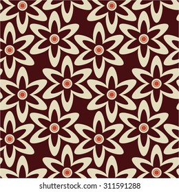 Simple flower pattern, dot, seamless vector background.