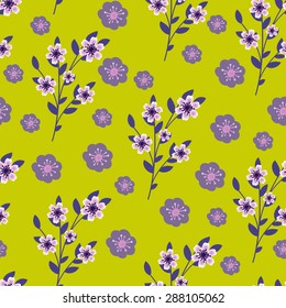 Simple flower pattern. Floral seamless background for your design