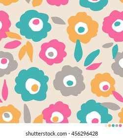 Simple flower pattern vector background