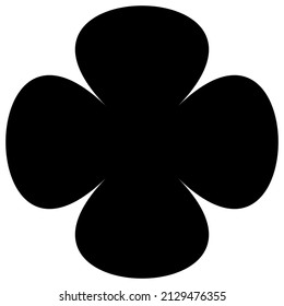 Simple flower, petals, plant leaf silhouette icon and symbol