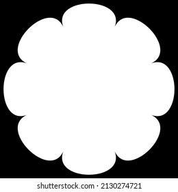 Simple flower, petals, plant leaf silhouette icon and symbol