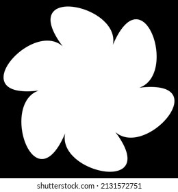 Flor simple, pétalos, silueta de hoja de planta icono y símbolo