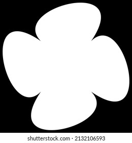 Simple flower, petals, plant leaf silhouette icon and symbol
