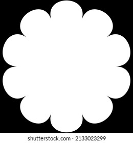 Simple flower, petals, plant leaf silhouette icon and symbol