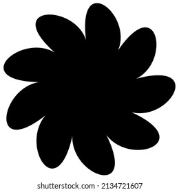 Einfache Blume, Blütenblätter, Silhouettensymbol und Symbol