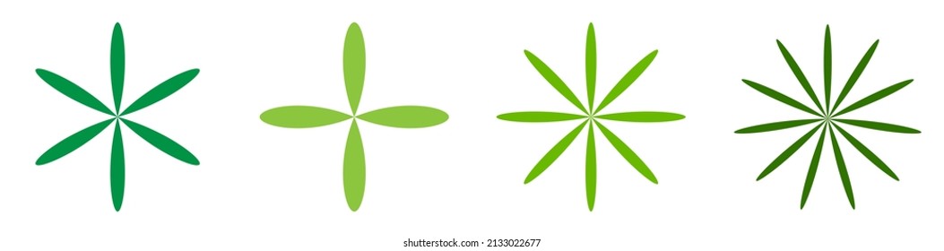 Simple flower petals silhouette, icon and symbol. Nature, natural, eco and ecology concept illustration