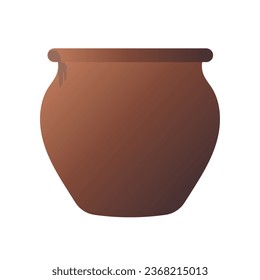 Simple flower pot in flat style. All Objects Are Repainted.