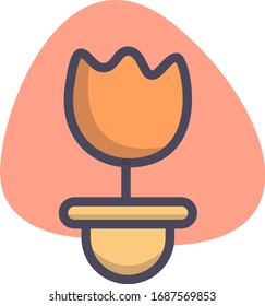 Simple flower with pot icon design illustration, Can be used for many purpose.