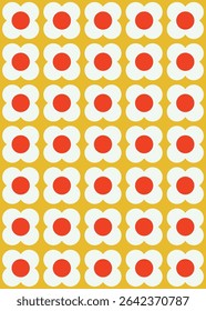 Simple flower seamless pattern design. Vector illustration.