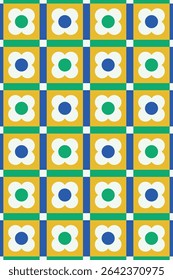 Simple flower seamless pattern design. Vector illustration.