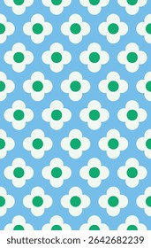 Simple flower seamless pattern design. Vector illustration.