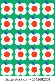 Simple flower seamless pattern design. Vector illustration.