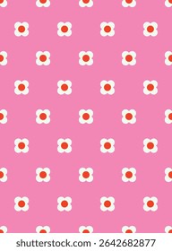 Simple flower seamless pattern design. Vector illustration.