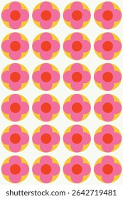 Simple flower seamless pattern design. Vector illustration.