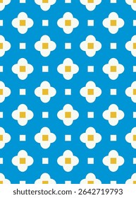 Simple flower seamless pattern design. Vector illustration.