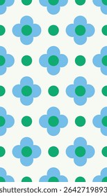 Simple flower seamless pattern design. Vector illustration.