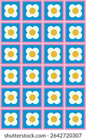 Simple flower seamless pattern design. Vector illustration.
