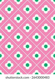 Simple flower seamless pattern design. Vector illustration.