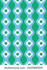 Simple flower seamless pattern design. Vector illustration.