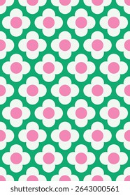 Simple flower seamless pattern design. Vector illustration.