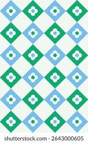 Simple flower seamless pattern design. Vector illustration.