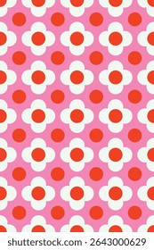 Simple flower seamless pattern design. Vector illustration.