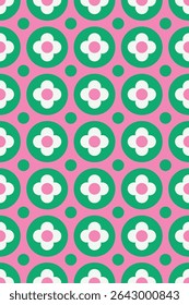 Simple flower seamless pattern design. Vector illustration.