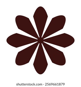 Simple flower shape flat style illustration logo symbol Flower in retro groovy style Simple vector iconFlower, Element of floral paper cut. Paper cut of flower shape and spring symbol.