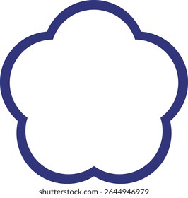 Eenvoudige Bloemvorm Frame Blauwe lijnen