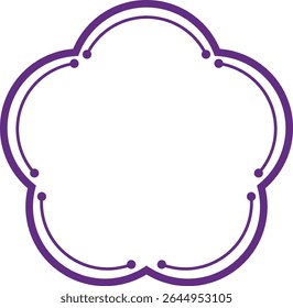 Simple Fleur Forme Cadre Bleu Lignes Violettes