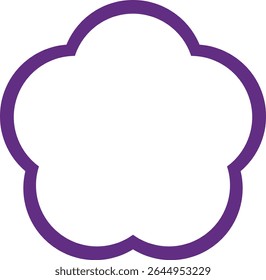 Eenvoudige Bloem Vorm Frame Blauw Violette Lijnen
