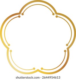 Lignes d'or de cadre de forme de fleur simple