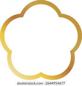 Simple Flower Shape Frame Gold Lines