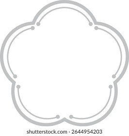 Lignes grises du cadre de forme de fleur simple