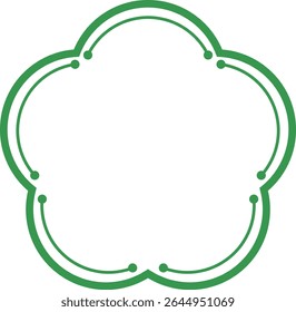 Eenvoudige Bloemvorm Frame Groene lijnen