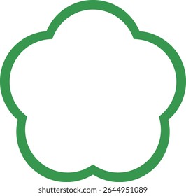 Eenvoudige Bloemvorm Frame Groene lijnen